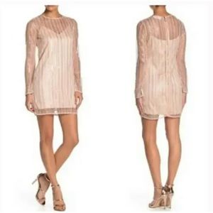 Line + Dot Pink Sequined Cocktail Party Dress - size Extra Small
